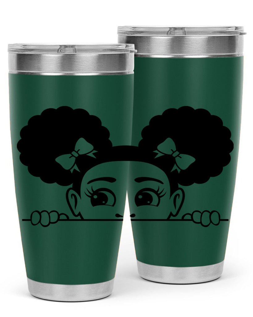 afro puffs girl peekaboo 81#- women-girls- Tumbler