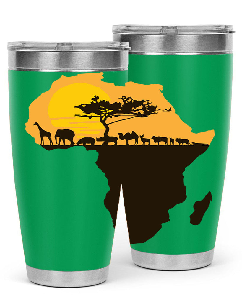 africa with animals- black words phrases- Cotton Tank