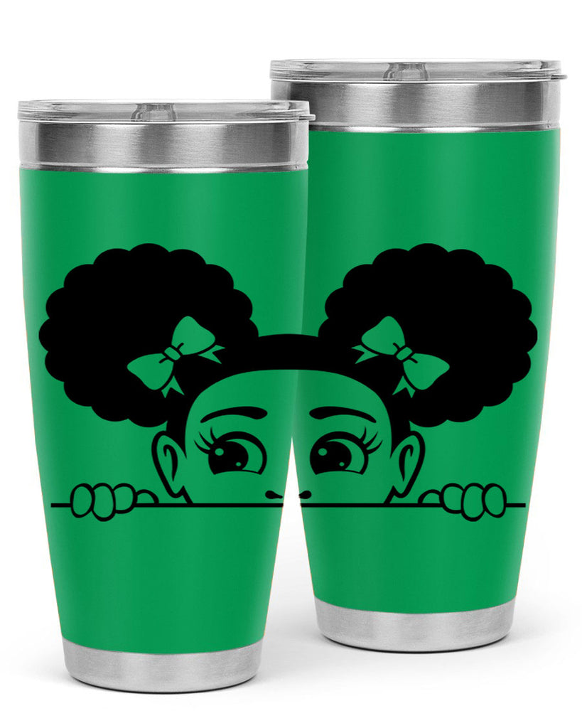 afro puffs girl peekaboo 80#- women-girls- Tumbler