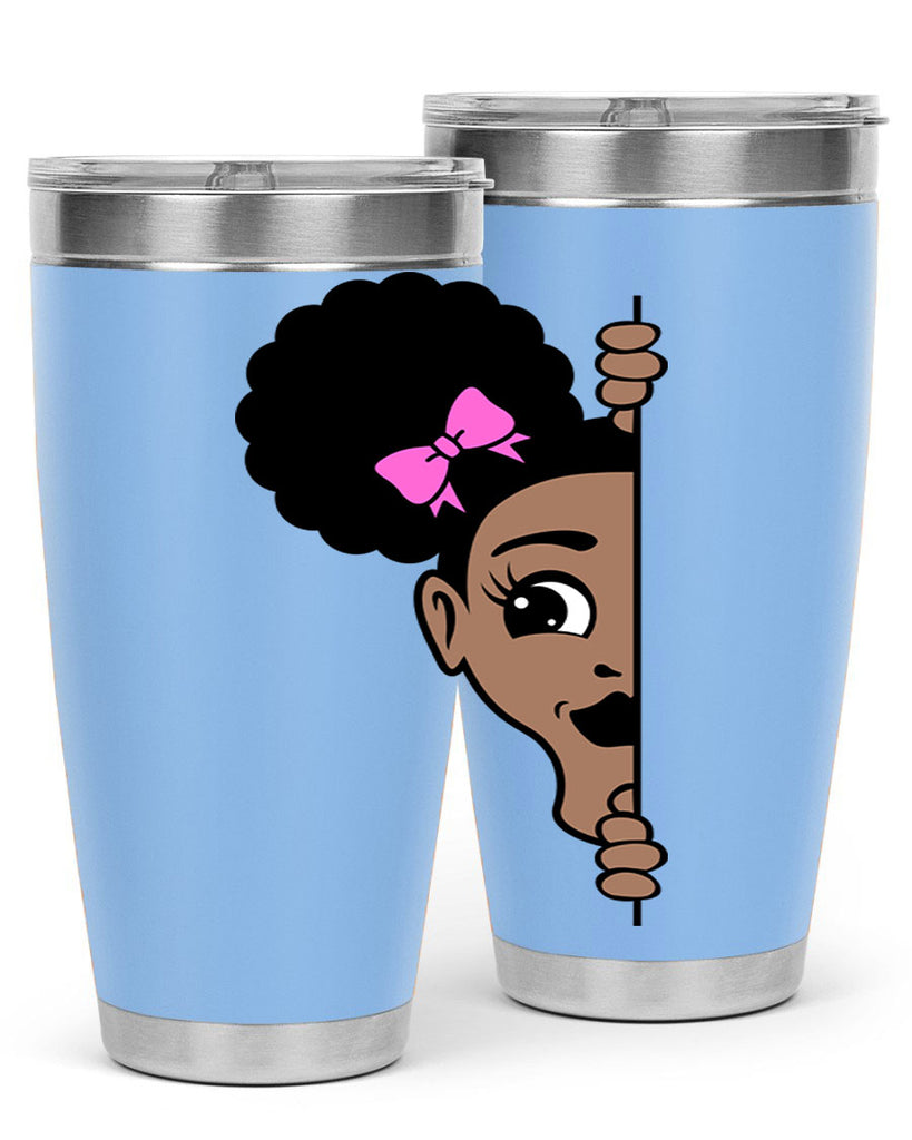 afro puffs girl peekaboo 83#- women-girls- Tumbler