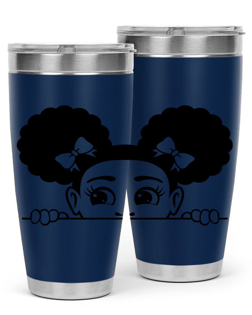 afro puffs girl peekaboo 81#- women-girls- Tumbler