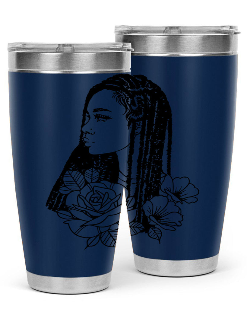 afro with flowers 70#- women-girls- Tumbler