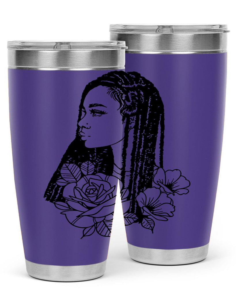 afro with flowers 70#- women-girls- Tumbler