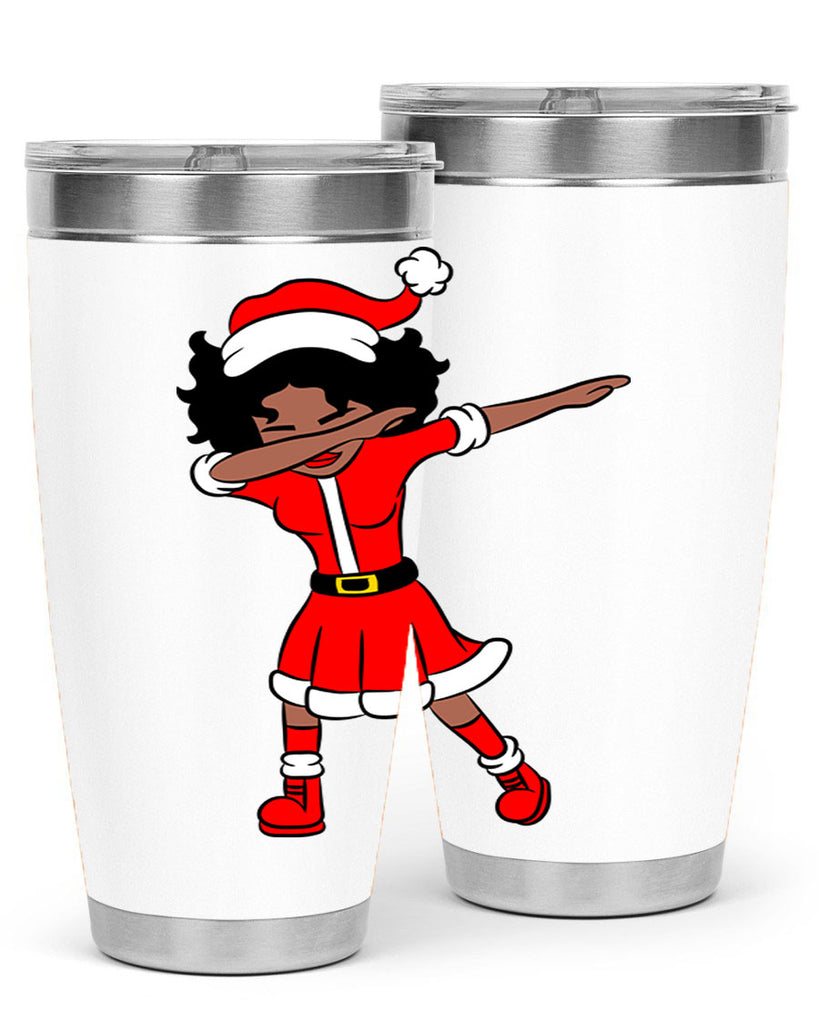 dabbing santa claus afro girl 50#- women-girls- Tumbler