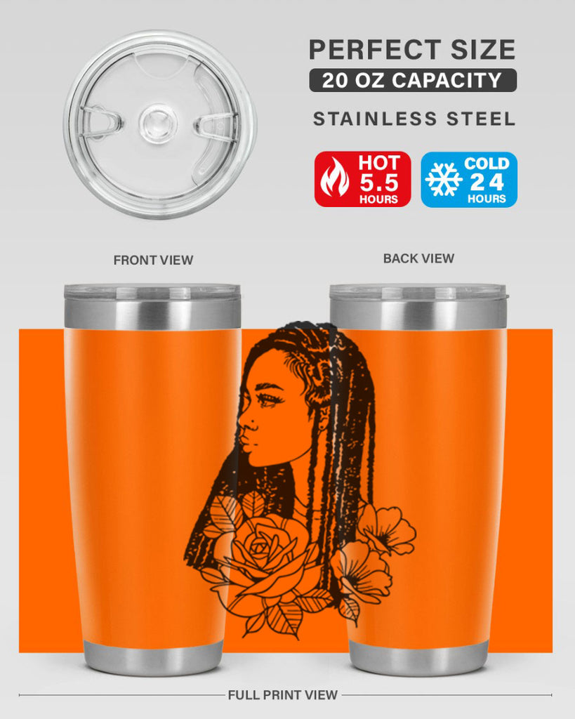 afro with flowers 70#- women-girls- Tumbler