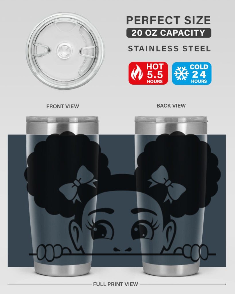 afro puffs girl peekaboo 80#- women-girls- Tumbler