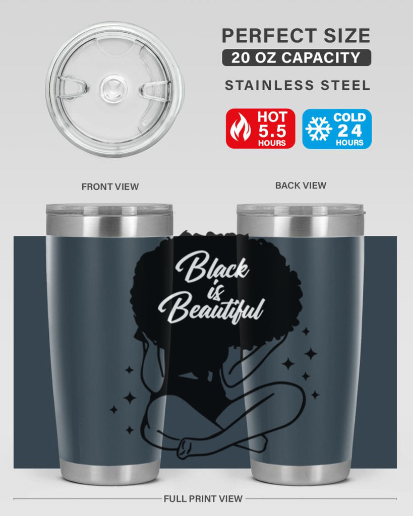 black is beautiful 15#- women-girls- Tumbler
