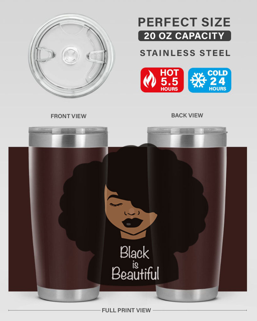 black is beautiful 12#- women-girls- Tumbler