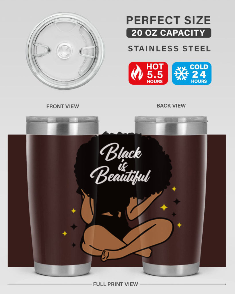 black is beautiful 14#- women-girls- Tumbler