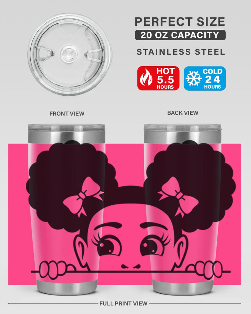 afro puffs girl peekaboo 80#- women-girls- Tumbler