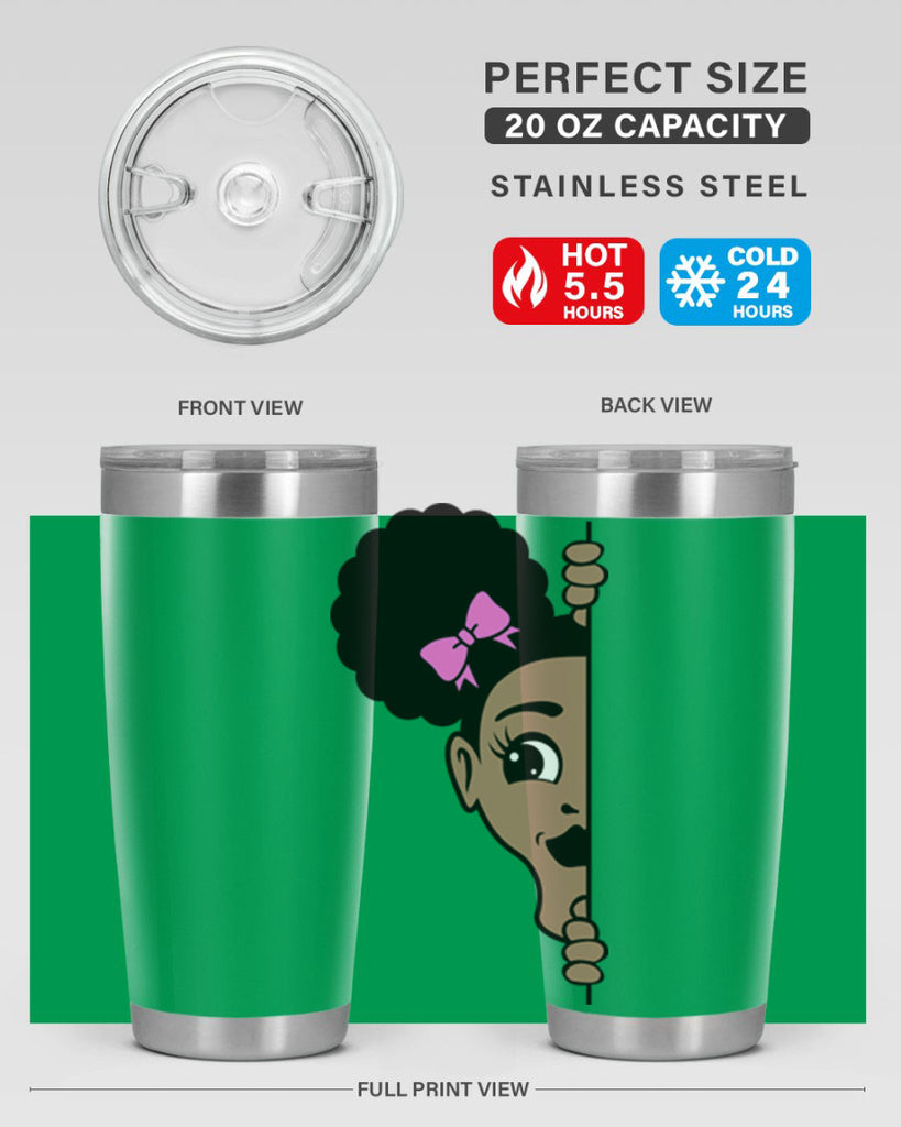 afro puffs girl peekaboo 83#- women-girls- Tumbler