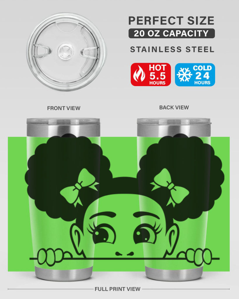 afro puffs girl peekaboo 80#- women-girls- Tumbler