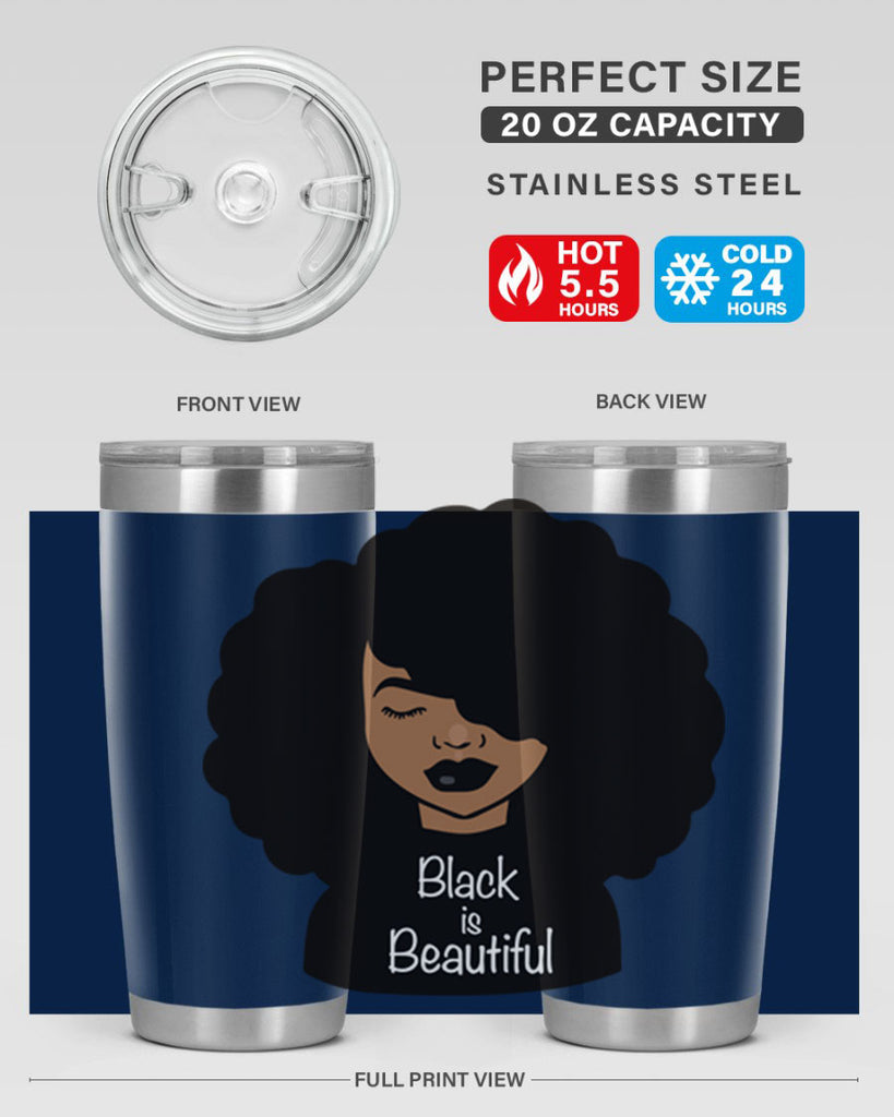 black is beautiful 12#- women-girls- Tumbler
