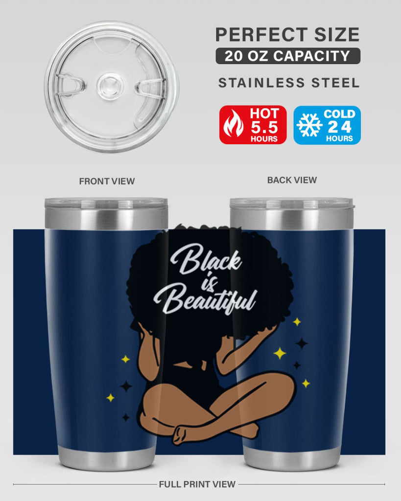 black is beautiful 14#- women-girls- Tumbler