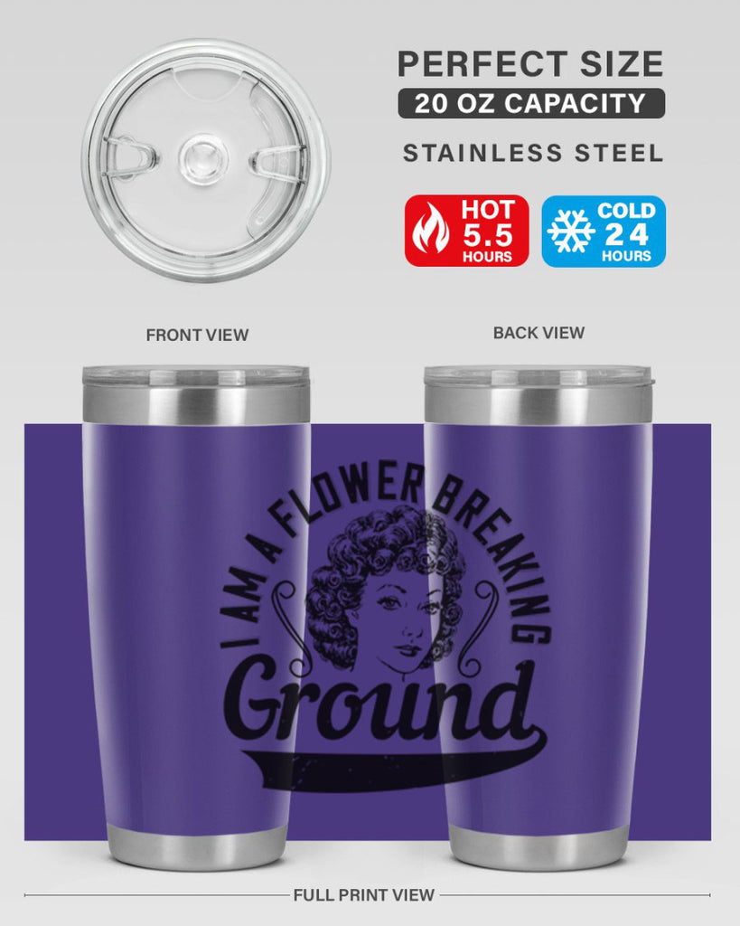 I am a flower breaking ground Style 32#- afro- Tumbler
