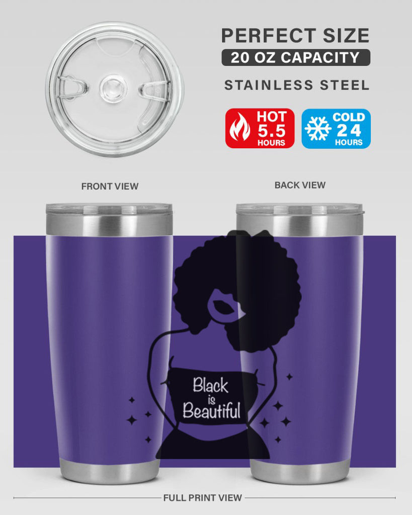 black is beautiful 11#- women-girls- Tumbler