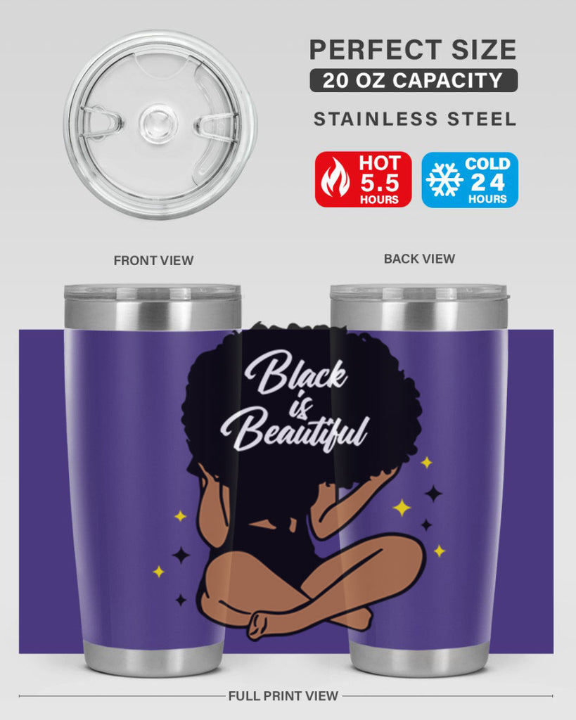 black is beautiful 14#- women-girls- Tumbler