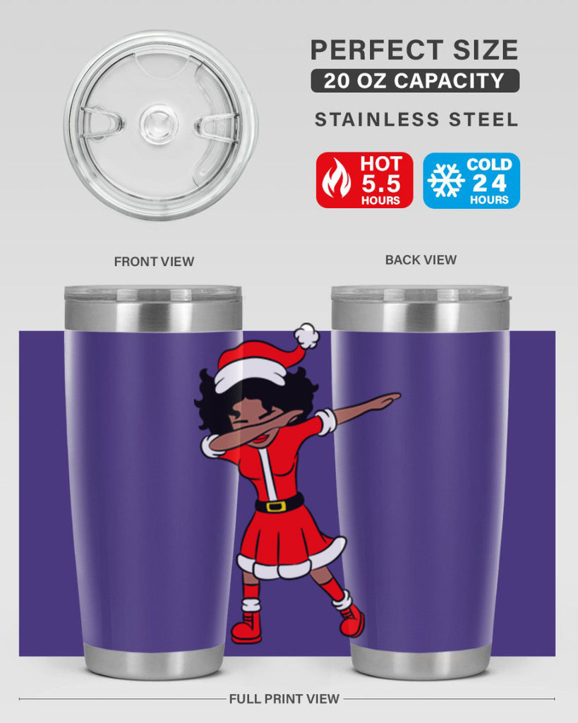 dabbing santa claus afro girl 50#- women-girls- Tumbler