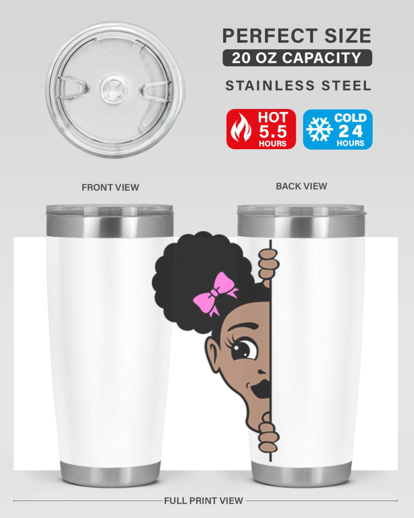 afro puffs girl peekaboo 83#- women-girls- Tumbler