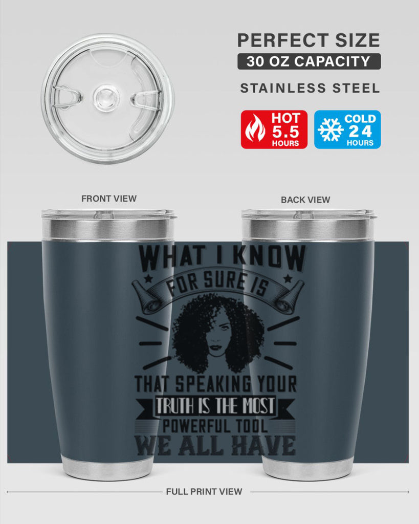 What I know for sure is that speaking your truth is the most powerful tool we all have Style 13#- afro- Tumbler