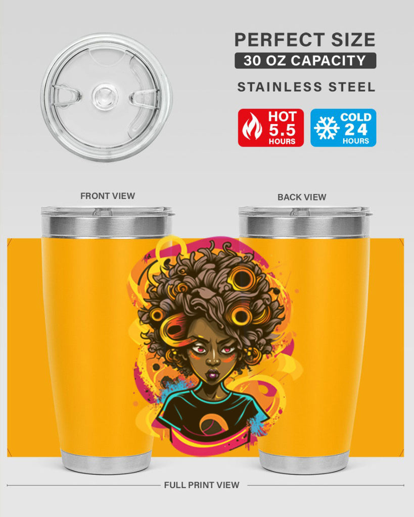 Sparkling Black Girl Design 6#- women-girls- Tumbler