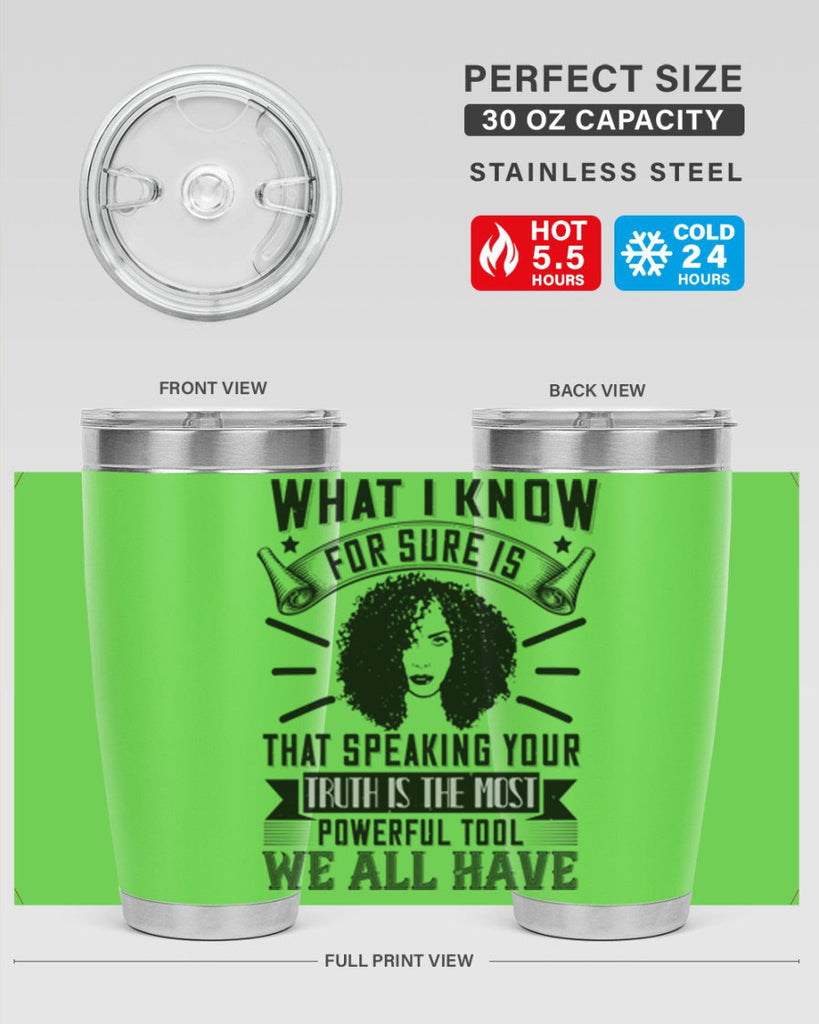 What I know for sure is that speaking your truth is the most powerful tool we all have Style 13#- afro- Tumbler