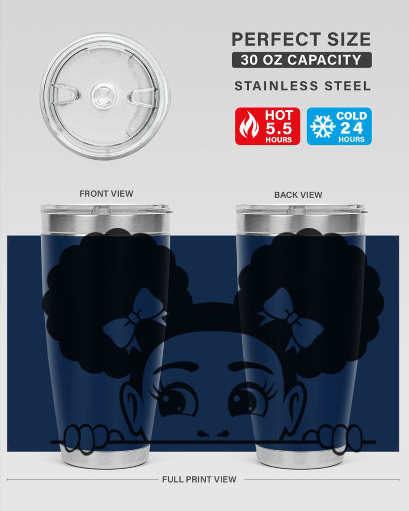afro puffs girl peekaboo 80#- women-girls- Tumbler