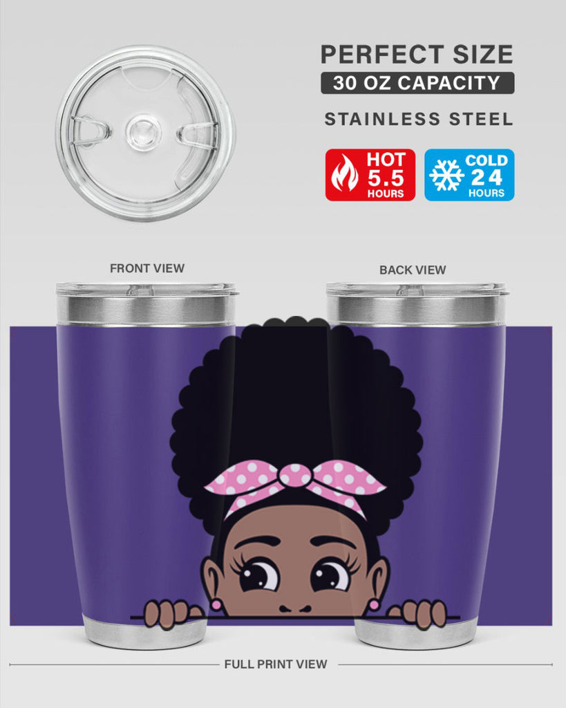 afro puff bandana girl peekaboo 85#- women-girls- Tumbler