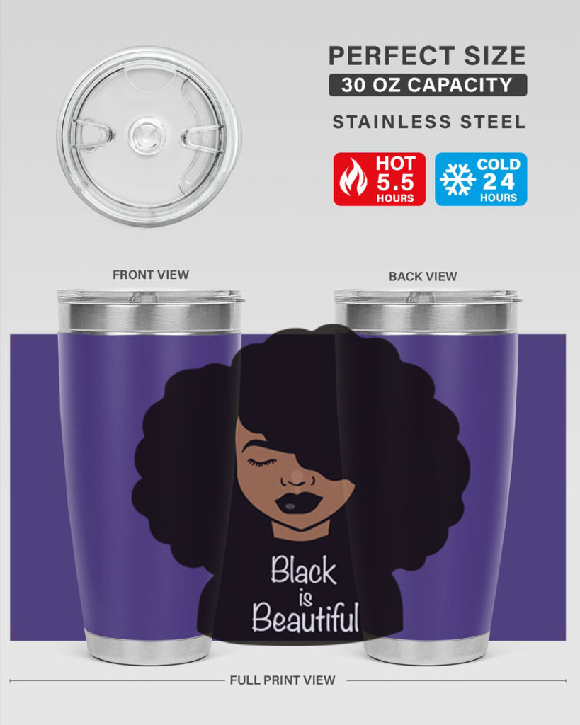 black is beautiful 12#- women-girls- Tumbler