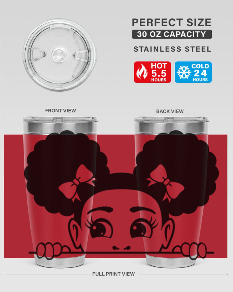 afro puffs girl peekaboo 80#- women-girls- Tumbler