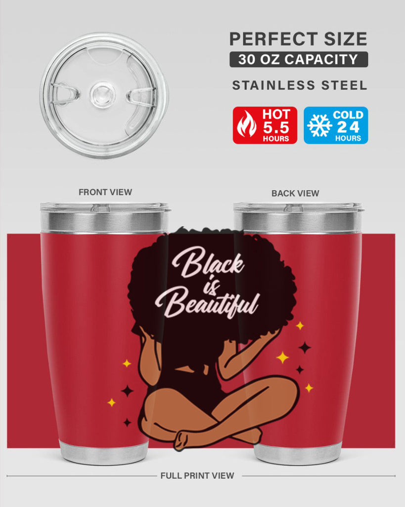 black is beautiful 14#- women-girls- Tumbler