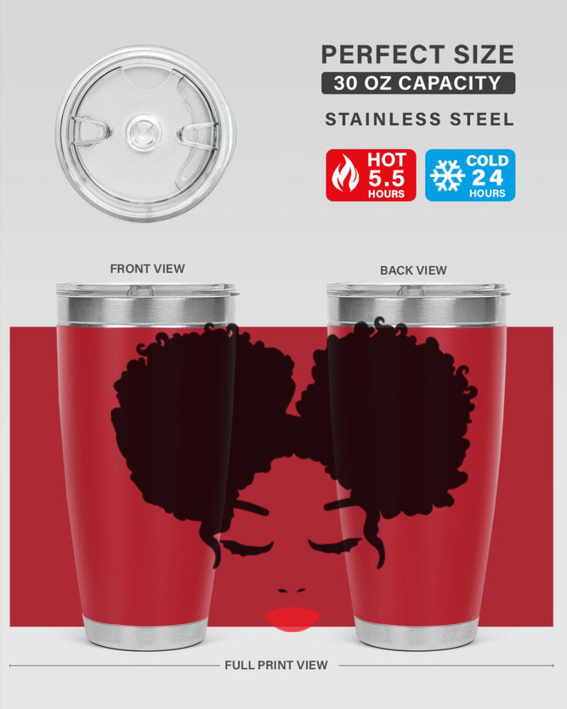 black woman red lips 9#- women-girls- Tumbler