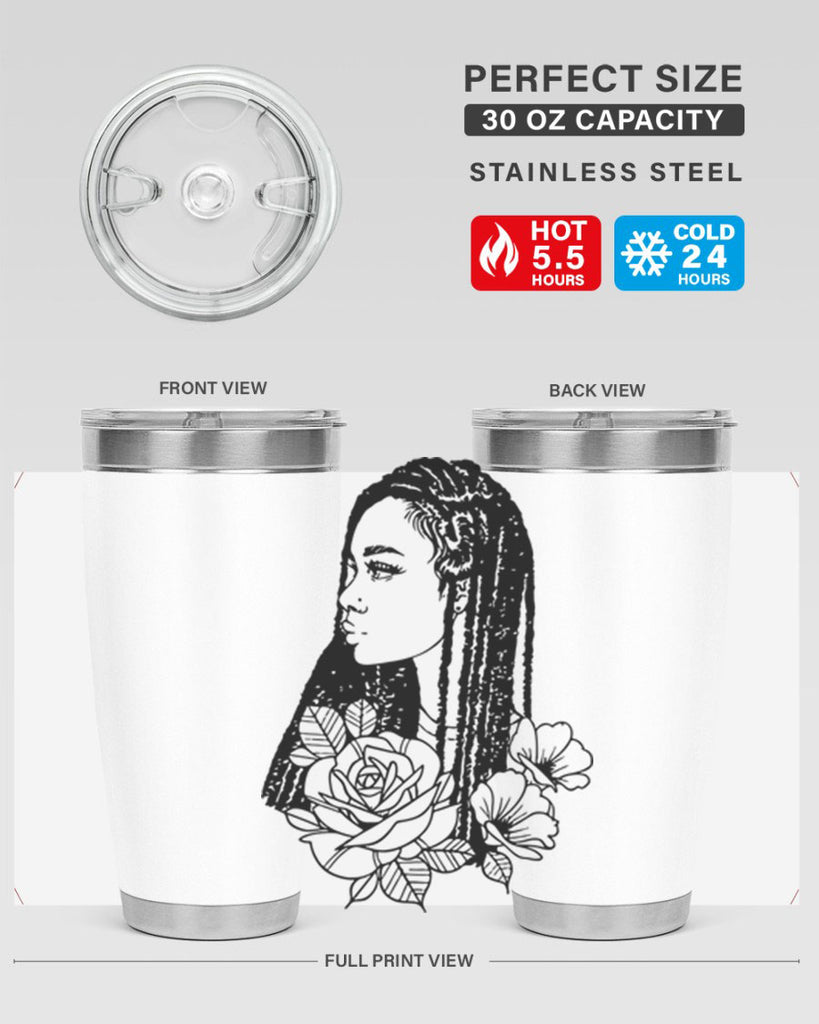 afro with flowers 70#- women-girls- Tumbler