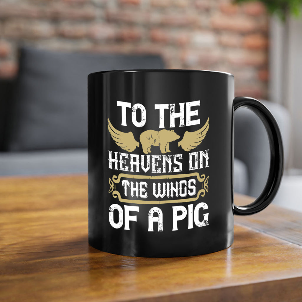 To the heavens on the wings of a pig Style 14#- pig-Mug / Coffee Cup