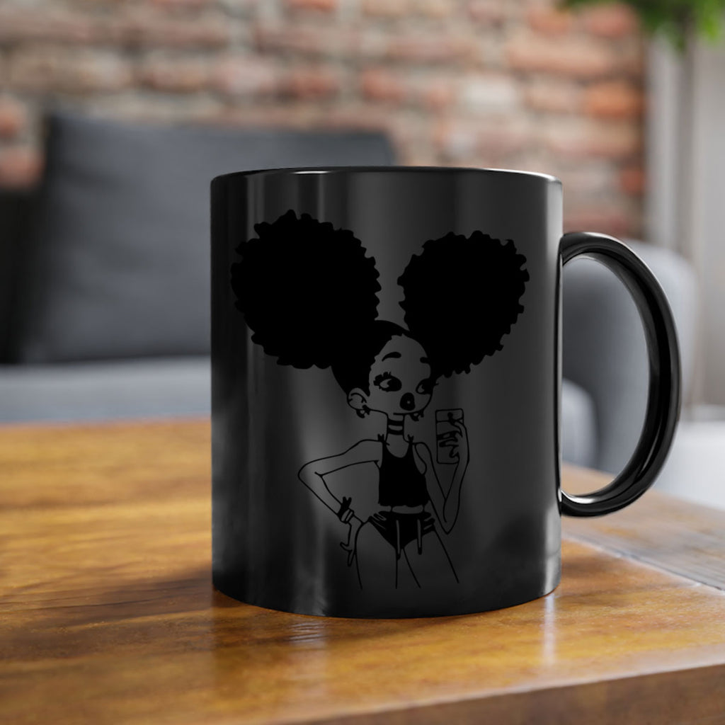black girl taking mirror selfie  2#- Black women - Girls-Mug / Coffee Cup