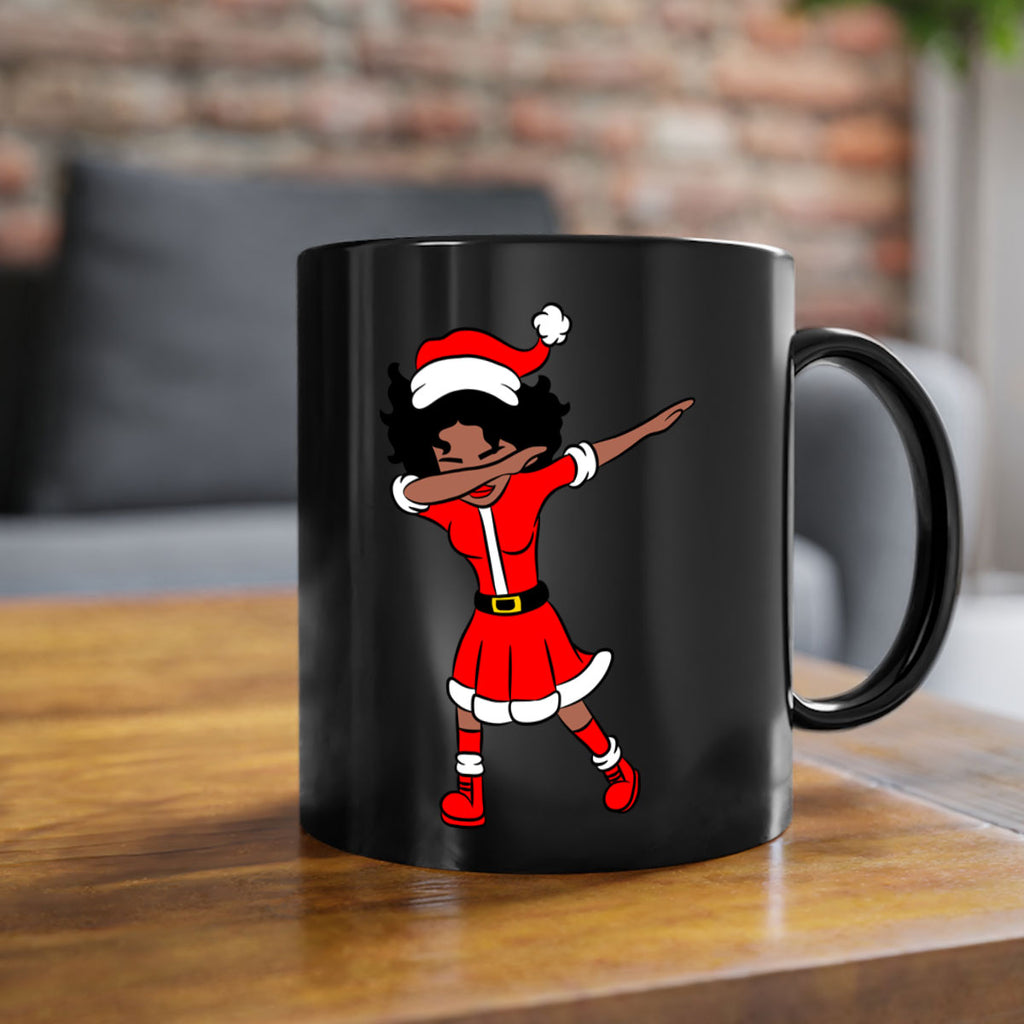 dabbing santa claus afro girl 50#- Black women - Girls-Mug / Coffee Cup