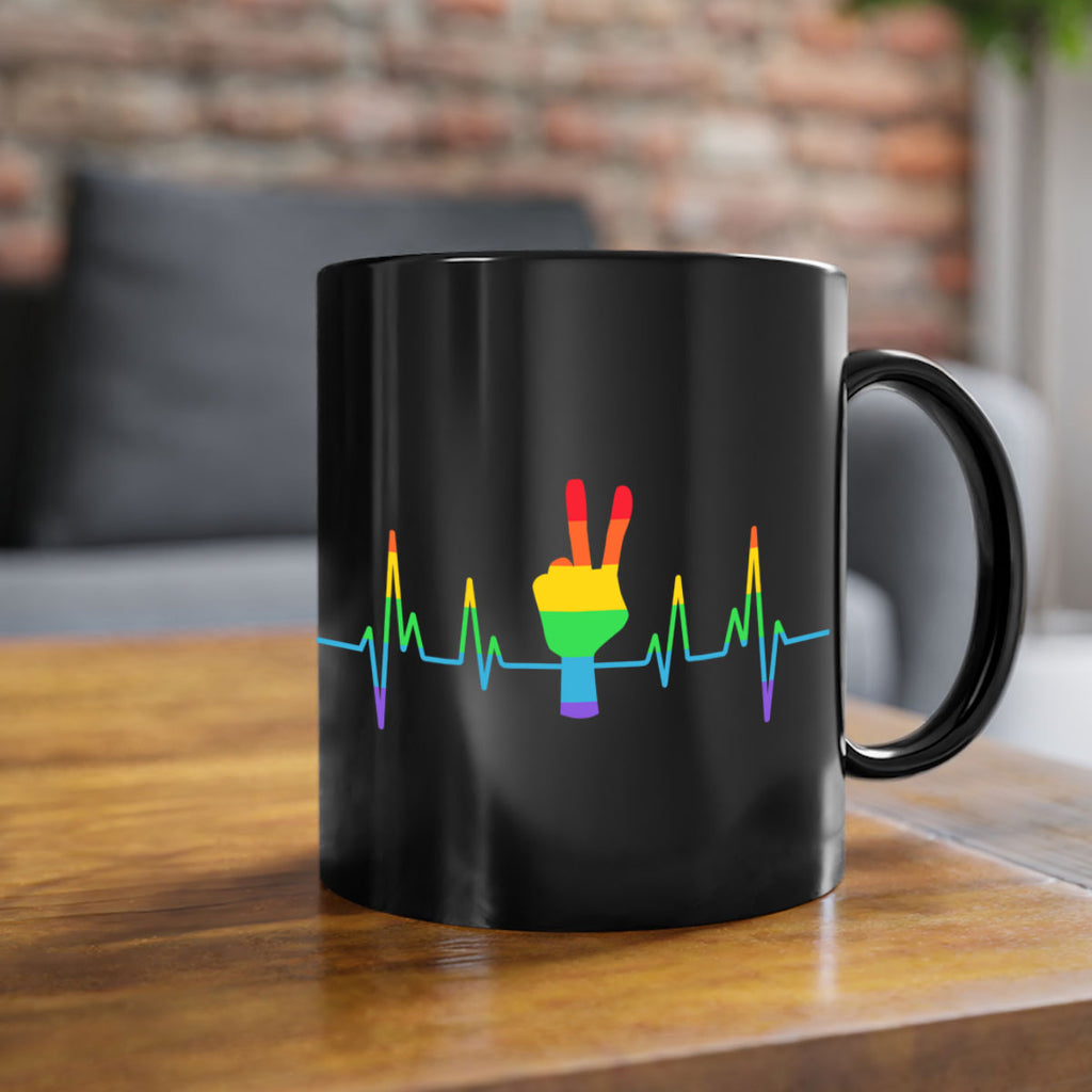 lgbt gay pride heartbeat lgbt 104#- lgbt-Mug / Coffee Cup