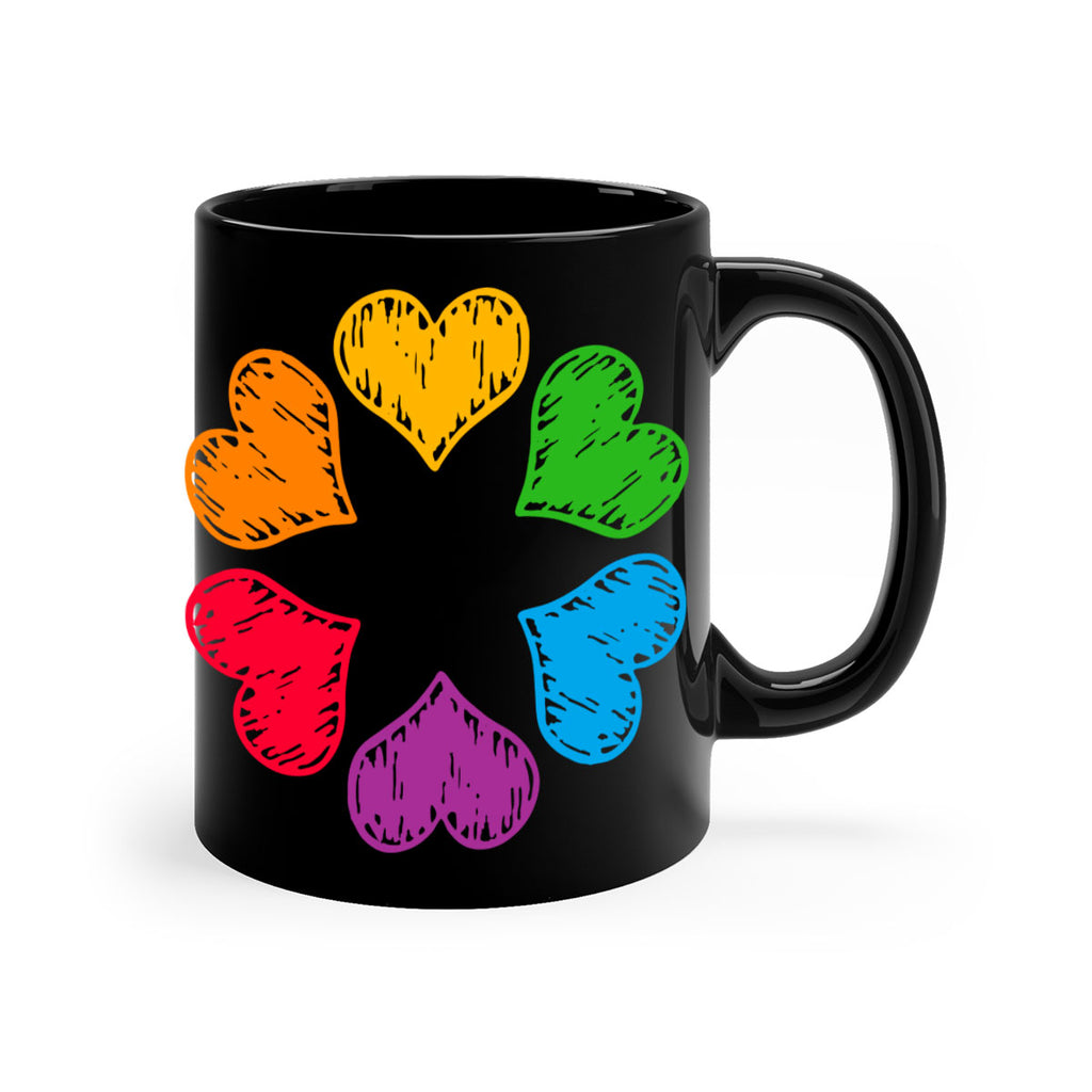 rainbow circle of hearts pride lgbt 32#- lgbt-Mug / Coffee Cup