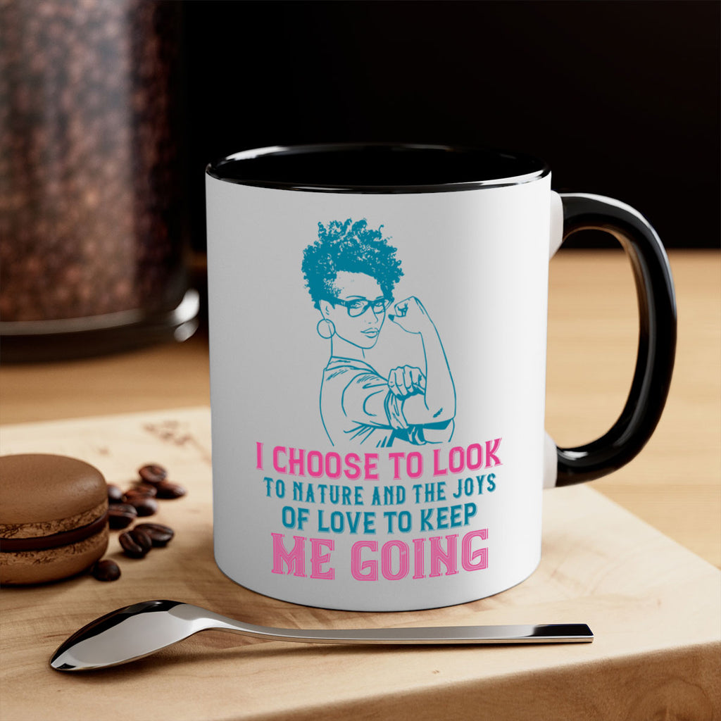 I choose to look to nature and the joys of love to keep me going Style 6#- Afro - Black-Mug / Coffee Cup