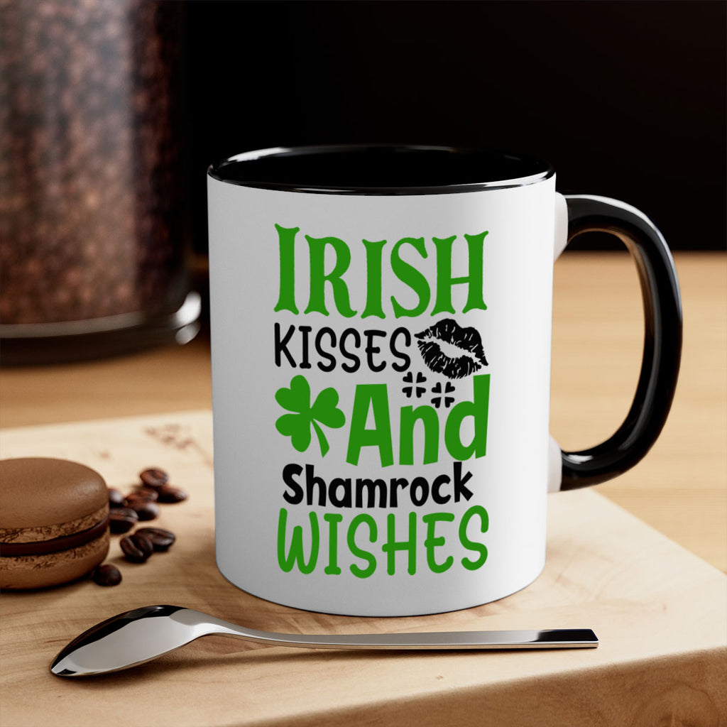 Irish Kisses And Shamrock Wishes Style 156#- St Patricks Day-Mug / Coffee Cup