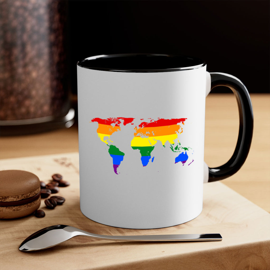 Rainbow World map 3#- lgbt-Mug / Coffee Cup