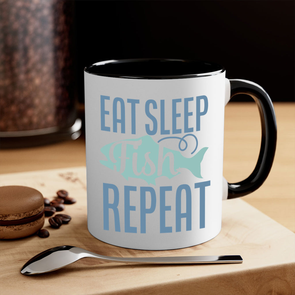 eat sleep fish repeat 222#- fishing-Mug / Coffee Cup