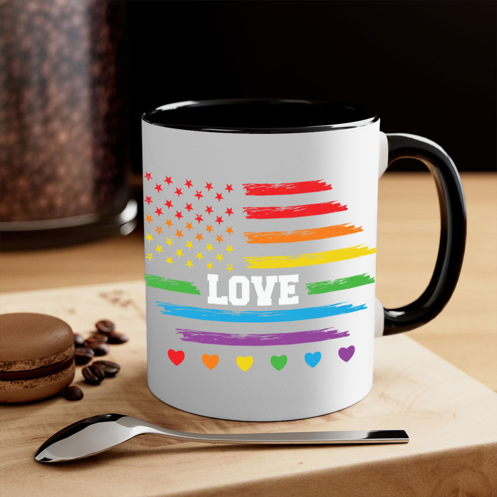 love rainbow american flag lgbtq lgbt 83#- lgbt-Mug / Coffee Cup