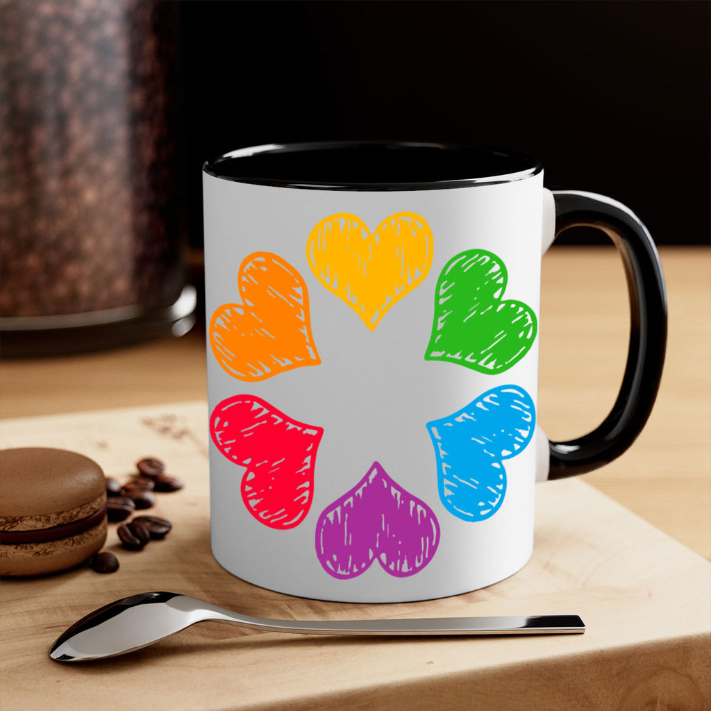 rainbow circle of hearts pride lgbt 32#- lgbt-Mug / Coffee Cup