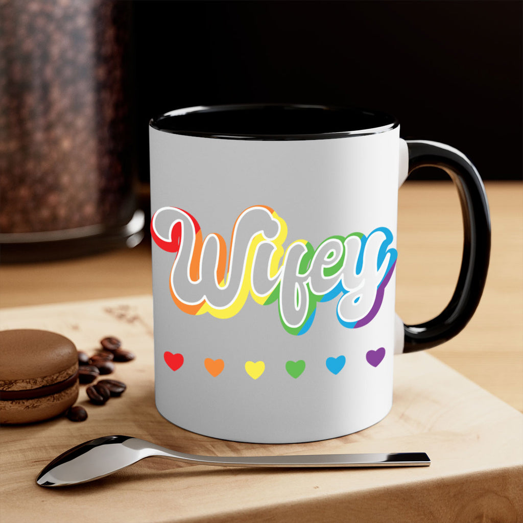 rainbow wifey lgbtq pride lgbt 25#- lgbt-Mug / Coffee Cup