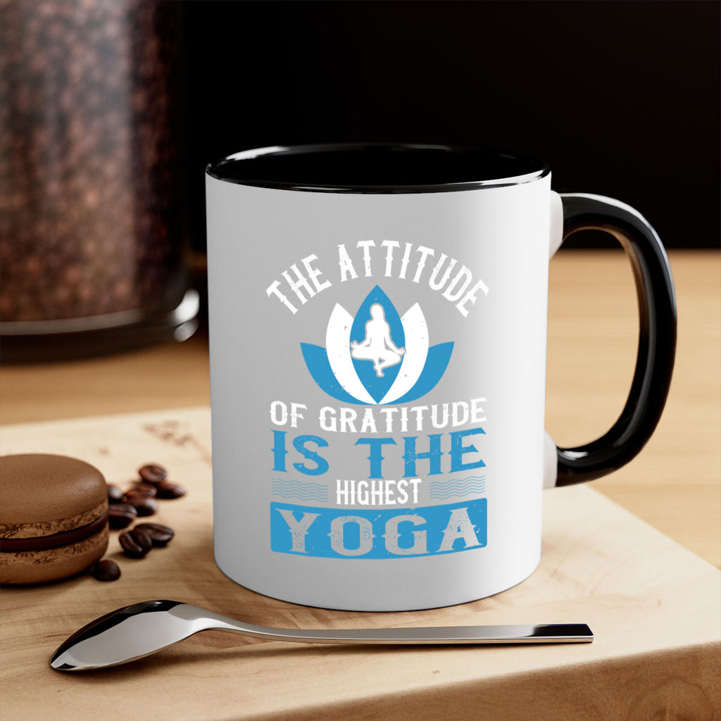 the attitude of gratitude is the highest yoga 66#- yoga-Mug / Coffee Cup