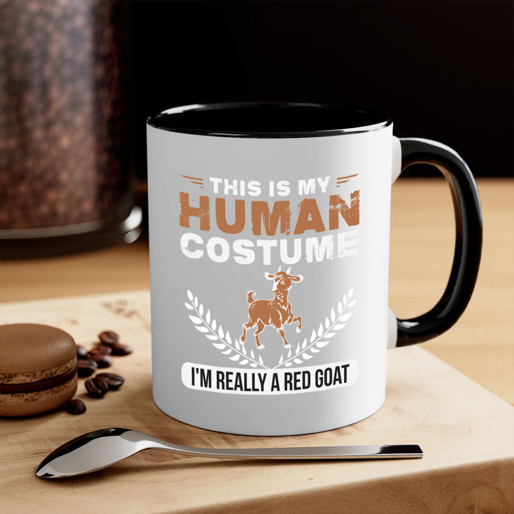 this is my human costume im really a red goat Style 1#- goat-Mug / Coffee Cup