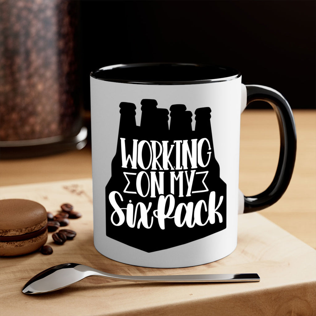 working on my six pack 13#- beer-Mug / Coffee Cup