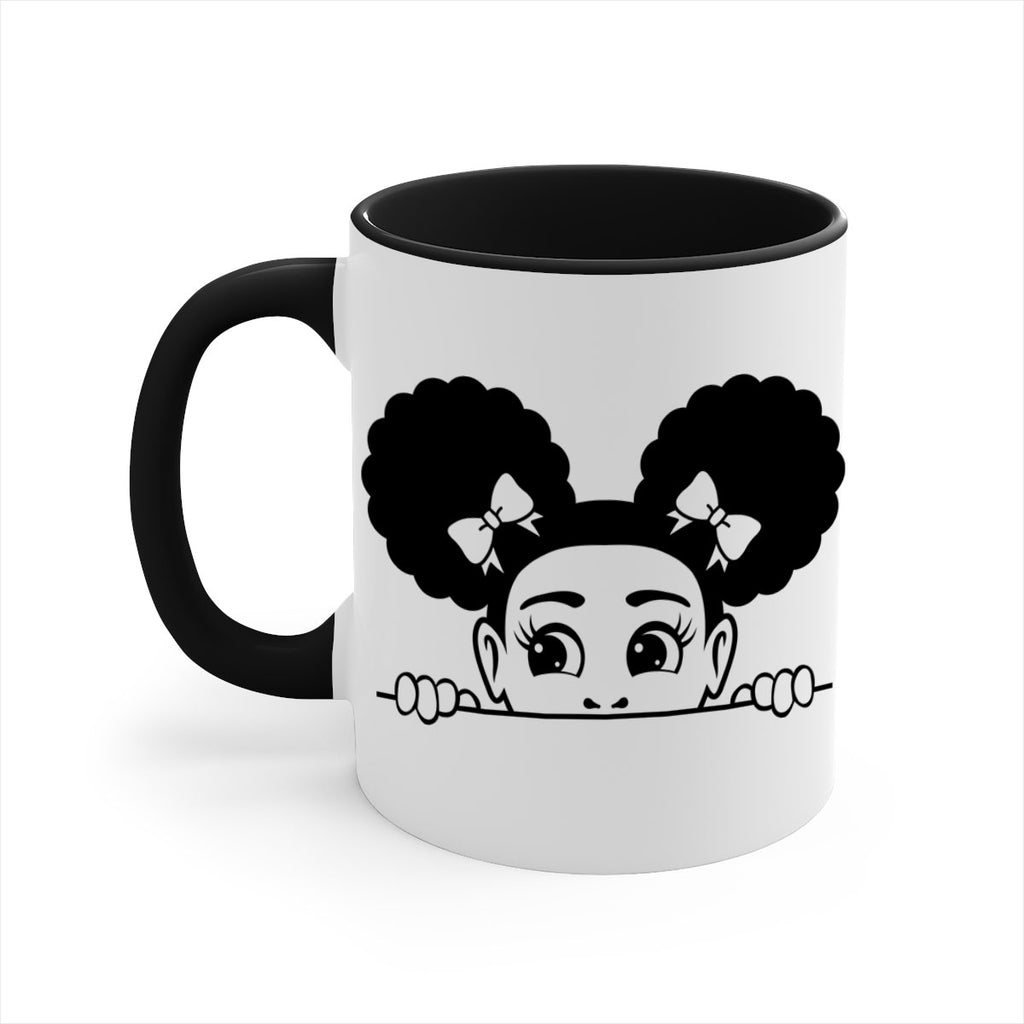 afro puffs girl peekaboo 81#- Black women - Girls-Mug / Coffee Cup