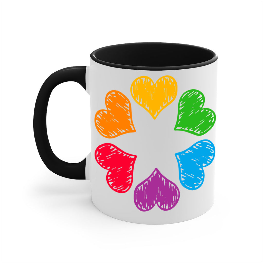 rainbow circle of hearts pride lgbt 32#- lgbt-Mug / Coffee Cup